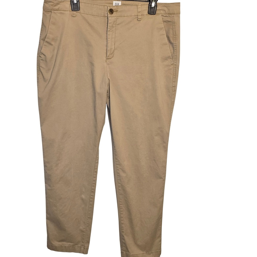Gap Girlfriend Khaki Pants Tan Beige Chino Trousers Womens14 Preppy Work Day
